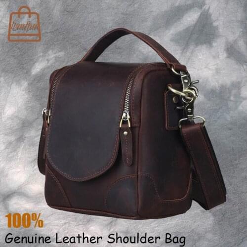 Luufan Super Quality Genuine Leather Camera Shoulder Bag Crazy Horse Leather Fashion Crossbody Bag For Mini Digital Camera Cool