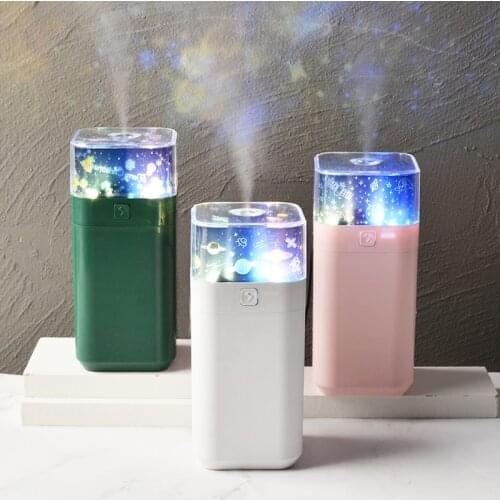 250ml Projection Air Humidifier USB Aromatherapy Diffuser LED Lamp Mini Ultrasonic Cool Mist Projector Humidificador Diffusor