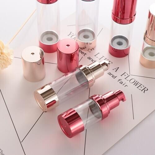 1PC Refillable Bottle Travel cosmetic packaging Empty airless pump plastic bottles vacuum pressure emulsion bottle with lotion p