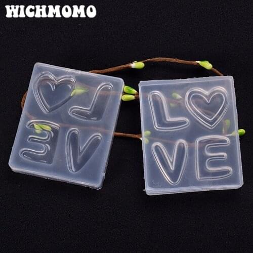 2019 New 1PCS Love Heart Craft DIY Transparent UV Resin Liquid Silicone Combination Molds for Necklace Earring Making Jewelry