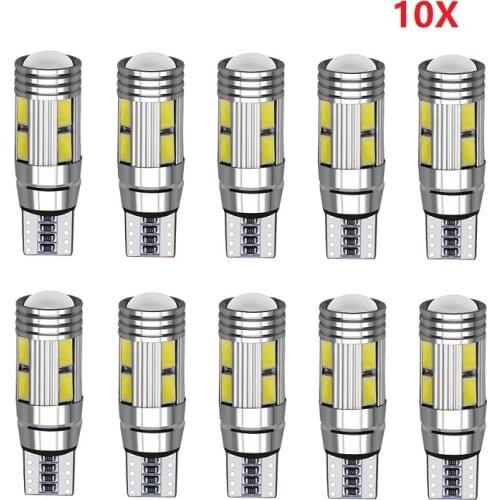 10X T10 W5W LED Blub CANBUS Super bright Car Interior Light Auto Styling 12V License Plate Turn signal Lamps Error Free 194 5W5
