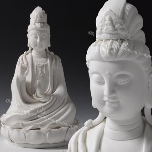 12 inch modern abstract sitting lotus Guanyin Guanyin Buddha collection ceramic crafts decoration ornaments like smoke