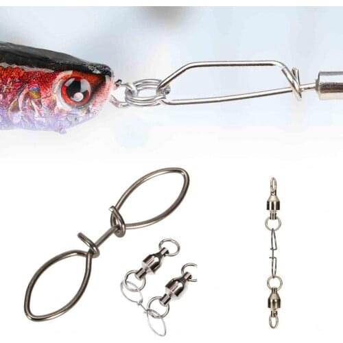 20Pcs Fishing Rolling Swivels Long Lifespan Stable Stainless Steel Easy Installation Snaps Swivels Carp Fishing Accessories