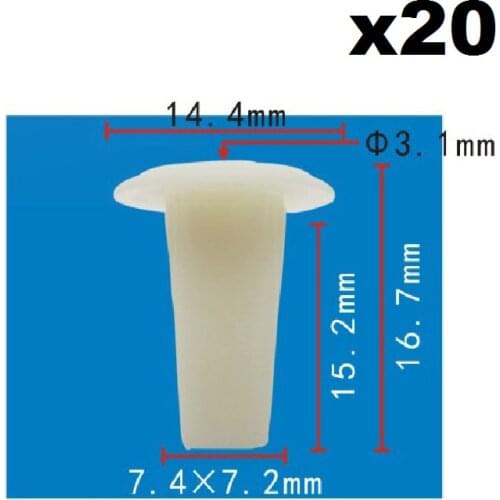 20x For Honda DelSol Center Pillar #4Screw Grommet Clip Nut / Nylon Retainer Clip / fixed nut