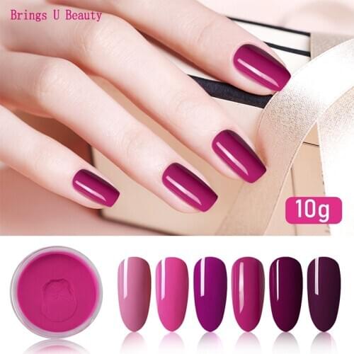 6box/set Rose-Bengal Cuckoo Red Purple Red Series Dip Powder Nail Kit Dipping Powder as Nail Gel Polish Effect No Uv Lamp Cure