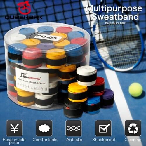 60 pcs WHITE/BLACK Tennis Racket Grips Coated Anti-skid Sweat Absorbed Tapes Badminton Tennis Overgrips Fishing Rod Sweatbands