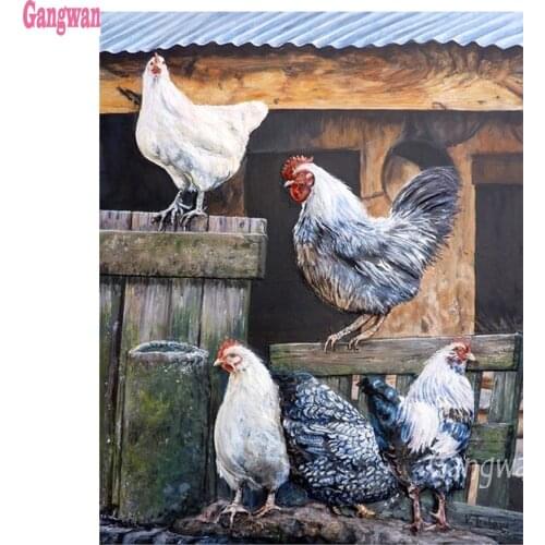 Diamond Embroidery 5D Diy Diamond Painting farm Chicken landscape Full Square Round drill mosaic icons Wall Sticker Decoration