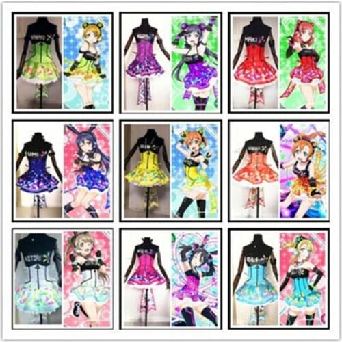 Anime cosplay Love Live Cyber Game Shinning Awakening Eli Maki Nico Tojo Minami Rin ALL Member LED Cosplay costume