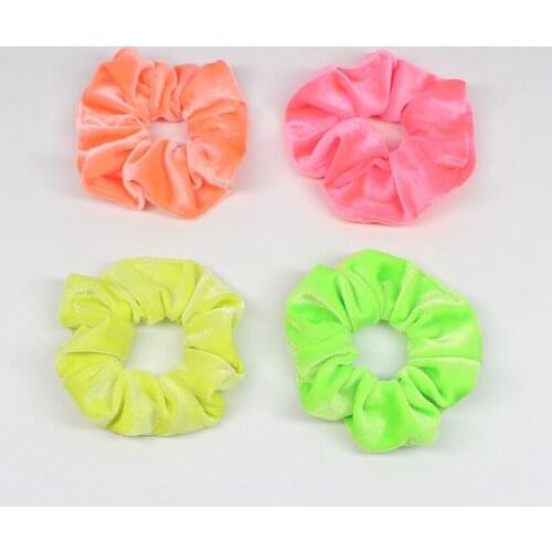 Brand Quality Women Daily Hair Band Bright Color Velvet Hair Scrunchies Girls Winter Elastic Hairband Plush Ponytail Holder