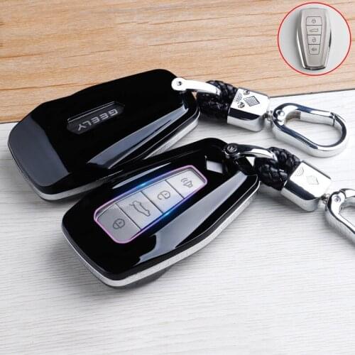 Car Key Case Cover Key Bag for Geely Coolray SX11 2018 2019 2020 2021 Key Shell Chain Abs Accessories Auto Styling Mouldings