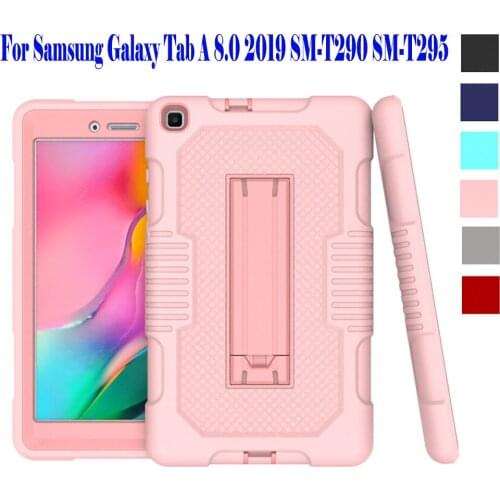 Shell For Samsung Galaxy Tab A 8.0 2019 SM-T290 SM-T295 Tablet Case Shockproof Kids Safe PC Silicon Hybrid Stand Full Body Cover