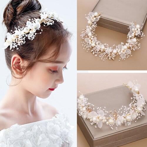 Childrens Wreath Girl Headband Princess Tiara Crown Decoration Bride Bridesmaid Wedding Photography Holiday Photo Headdress