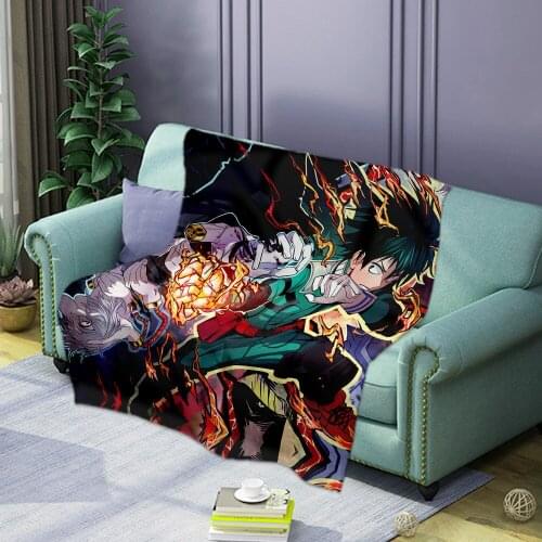 My Hero Academia Print Flannel Blanket Kids Throw Blanket Adults Quilts for Girl Boys Home Decor Party 3D Blankets for Beds