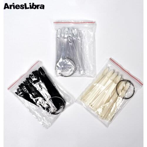 AriesLibra 50PCS False Nail Tips Nail Display Chart Nail Art UV Gel Polish Color Chart Practice Acrylic iron hoop Display Tool