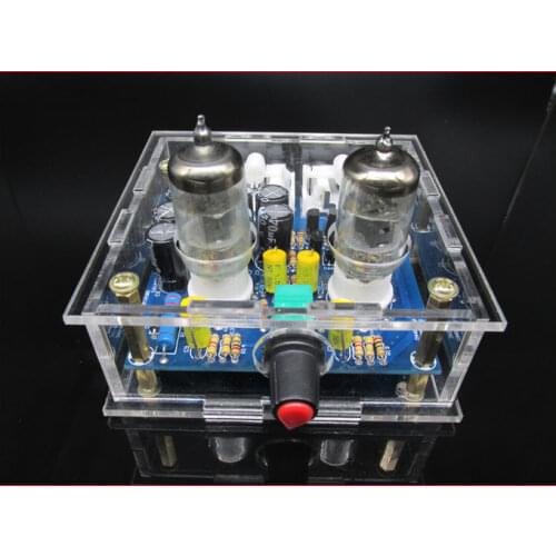 DIY KIT 6J1 Tube Preamplifier Board 2.0 Stereo Multiple AC12V 0.8A +shell