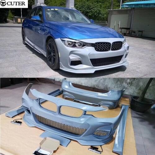 F30 F35 to G20 style Car body kit PP Unpainted front bumper rear bumper side skirts for BMW F30 F35