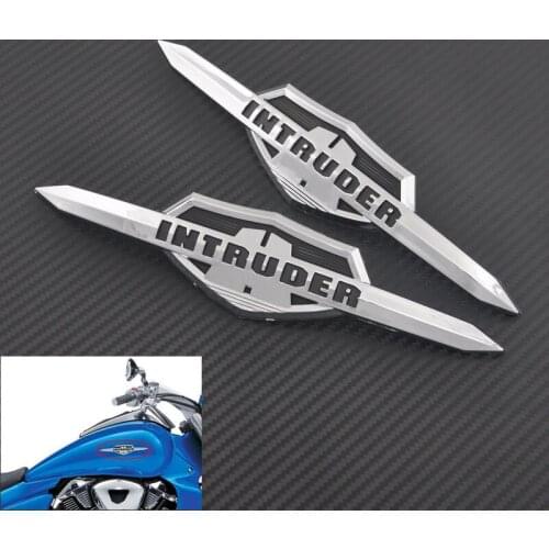 Chrome Fuel Gas Tank Emblem Badge 3D Stereoscopic Decals Stickers For Suzuki Intruder 1400 1500 700 750 800 Volusia 800