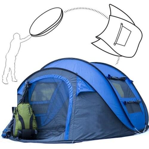 Outdoor Camping, Portable, Quick-Opening, Sunscreen, Mosquito, Multi-Window, 3-4 People, Free Camping, Rainproof Tent