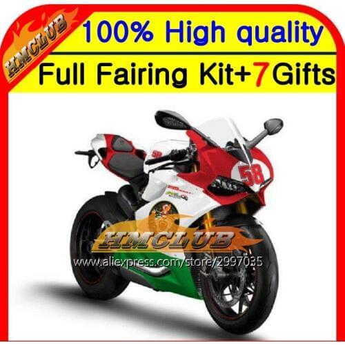 Red green white Body For DUCATI 1199 1199S panigale 12-13 2012 2013 new red 11HM41 12 13 1199 1199S Injection Fairing Kit