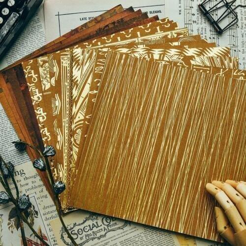 KSCRAFT 8'' Acid-Free Retro Flowers Foil Pattern Decorative Scrapbooking paper set of 24sheets printed background craft paper