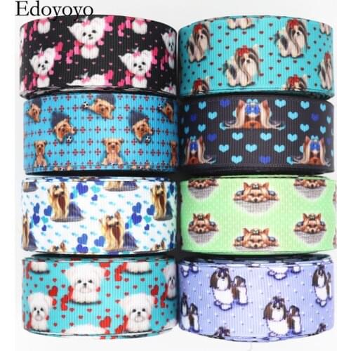 10 Yards 1'' 25MM Japanese Cartoon Cute Animals Printed Grosgrain Ribbons For Hair Bows DIY Handmade Materials Y2020062702
