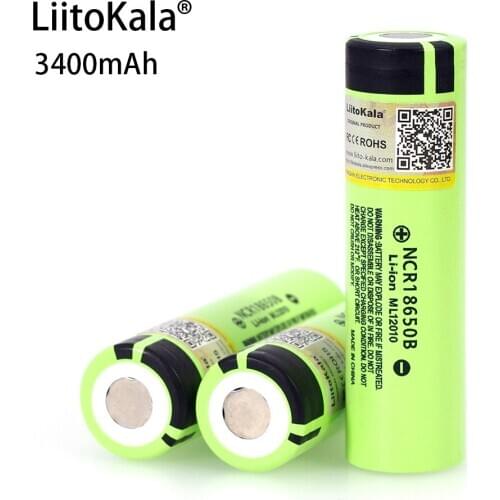 LiitoKala 100% New Original NCR18650B 3.7 v 3400mah 18650 Lithium Rechargeable Battery For Flashlight batteries