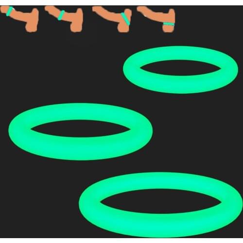 3PCS Reusable Luminous Penis Ring Delay Ejaculation Sex Toys for Men Penis Locking Cock Ring Mini Male Chastity Device 3 Types