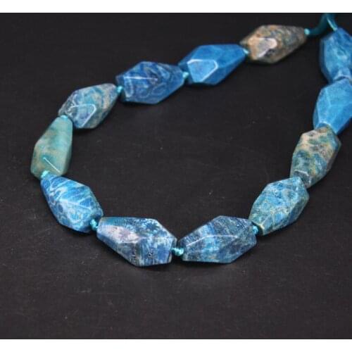 Approx12PCS/strand Blue Chrysanthemum Stone Faceted Nugget Beads,Natural Coral Jades Agates Cut Nugget Pendants Jewelry Making