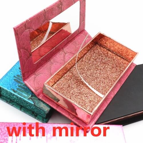 New Eyelash Packaging Box Eyelashes Lash Case Empty Eyelashes Packaging rectangle Box with Mirror Extension
