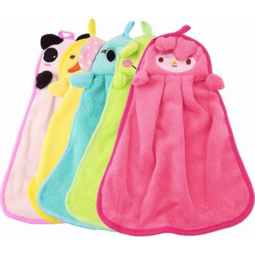 New Cute Nursery Hand Towel quite Soft Plush Fabric Cartoon Animal Hanging Wipe Bathing Towel Worldwide Sale Party Gifts