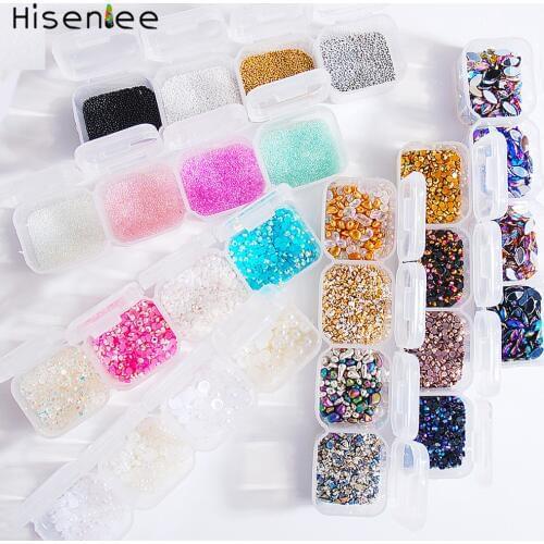 New Fashion Mixed Style AB Color Jelly Resin Boxed 3D Colorful Sweet And Punk Rhinestone Design DIY Shiny Nail Decoration Tools