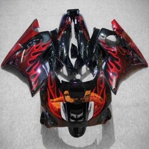 Fit fairing for Brand CBR600 F2 91 92 93 94 CBR600F2 1991 1992 1993 1994 CBR 600 black red flames fairing kits