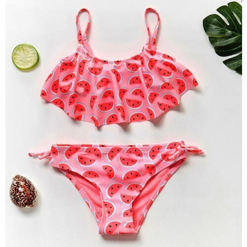 2~7Y Toddler Baby Girls swimwear High quality Girls swimsuit Ruffle Children Swimwear Kids Beachwear Biquini Infantil-ST108