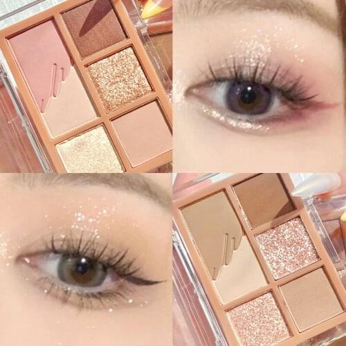 Exquisite 6 Colors Eyeshadow Palette Matte Pearly Eye Shadow Makeup Set Eyeshadows Pallet Waterproof Long-lasting Cosmetic TSLM1