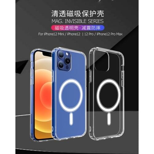 Magsafing Case For iPhone12 12 Pro Max Support Wireless Charging Clear Cover For iPhone 12 Mini Drop Protection Bag Fundas Coque