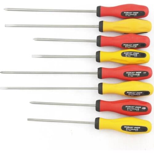 R'DEER TOOL high grade chrome vanadium steel PP/TPR rubber handle 2.5/3/4/5MM screw drivers hand tool