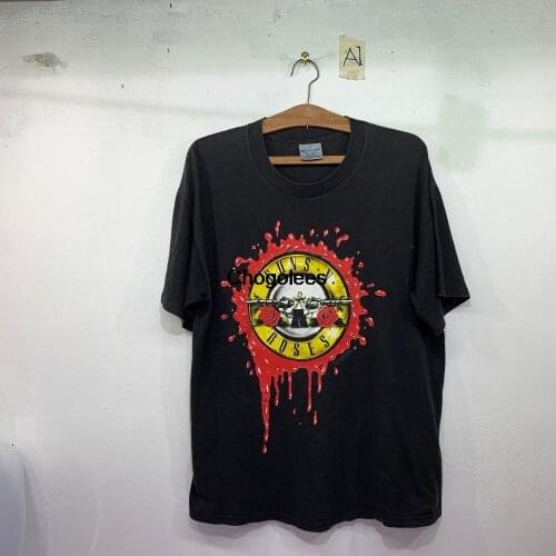 Rare!! GUns 'N' ROses HEre TOday GOne TO HEll 1991 UNderlicensed BRockum ROck BAnd HEavy MEtal WEllcome TO THe JUngle T SHirt L