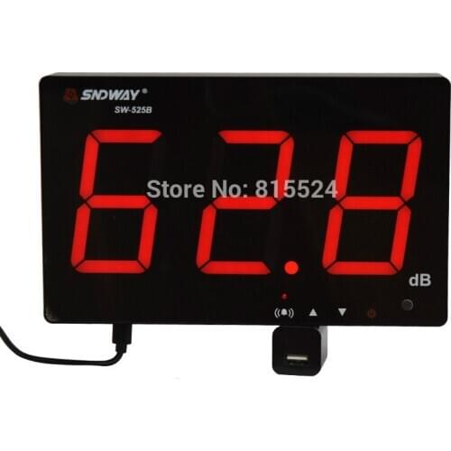SNDWAY SW-525B Digital Sound Level Meter Decibel 30-130 DB Noise Measurement Detector Metro Audio Sonometros Alarm Wall-Mounted