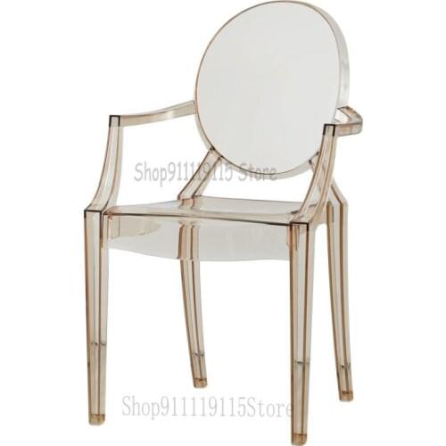 Nordic Dining Chair Plastic Chair Transparent Household Modern Simple Thickened Coffee Shop Leisure Creative Back Talk Chair