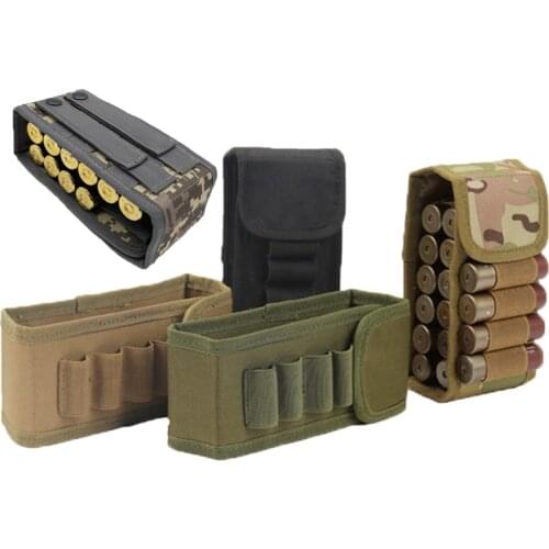 Tactical Airsoft Molle Magazine Pouch 16 Round 12 Gauge 12GA Ammo Shells Holder Military Hunting Bandolier Cartridge Carrier Bag