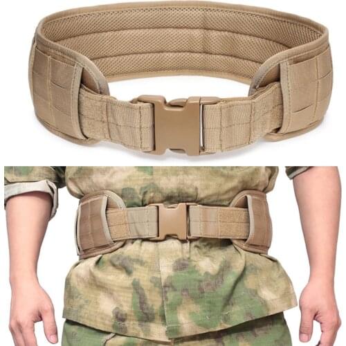 Tactical Army Airsoft Belt Military Nylon Molle Waist Combat Battle Load Padded Belt Outdoor Training Hunting Belts Equipment