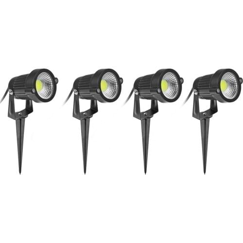 2/4/6 Pcs 85-265V Outdoor Solar Energy Garden Light 3/5/10W COB Waterproof LED Flood Spot Lawn Garden Path Landscape Light