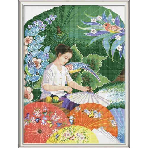 Everlasting Love The Girl Making The Umbrellas 5d Diamond Painting Full Square Christmas Decorations For Home Wedding Decoration