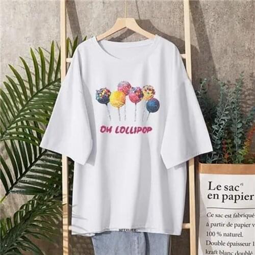 Women cartoon T Shirts 5XL 6XL 7XL 8XL 40-150kg Oversized Cotton Women Tees Casual O-Neck Short Sleeve Harajuku Cool T-shirt