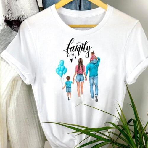Women Clothes 2021 New Cute Family Mama Mom Mother 90s Cartoon Summer Print Fashion Tshirt Kawaii Female Tee Top Graphic T-shirt