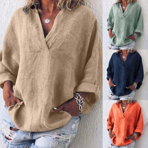 COLDKER shirt for women casual tops female long sleeves turn down collar cloth ladies plus size clothing S-5XL