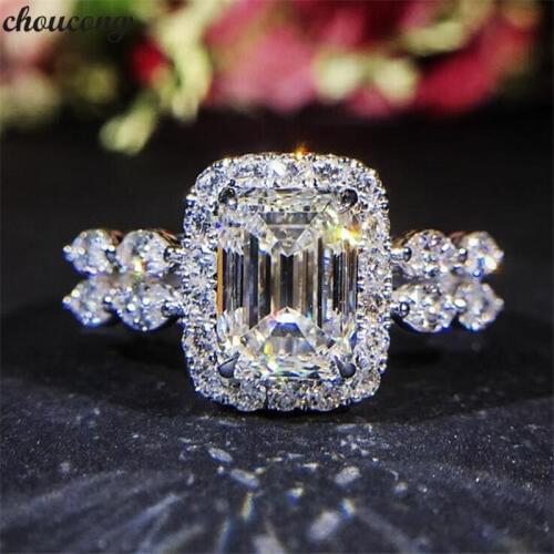Choucong Sparkling Promise Ring 925 Sterling Silver 2ct AAAAA Zircon cz Engagement Wedding Band Rings For Women Party Jewelry