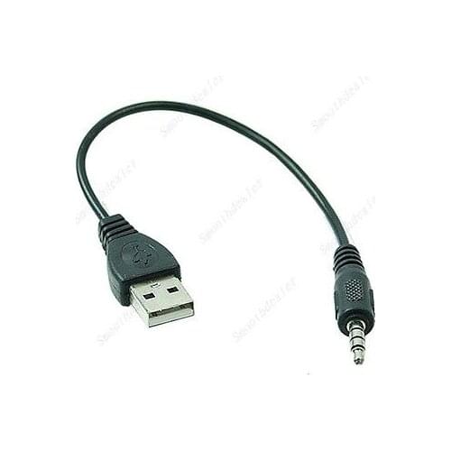 1 PC USB Male to 3.5mm Audio Stereo Headphone Jack Plug Cable For MP3 MP4 Black