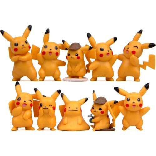 10pcs/lot Pokemon Detective Pikachu Toys Cute Figures PVC Action Figure Toys Doll Collection Model Toy for Children Toys Gifts