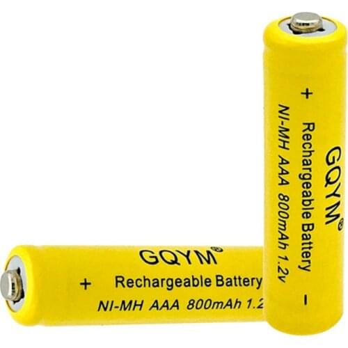 2021 Top Selling 2/4/6/8pcs AAA 800mAh Rechargeable Battery Yellow NiMH Battery 1.2V Yellow AAA 800mAh 3A